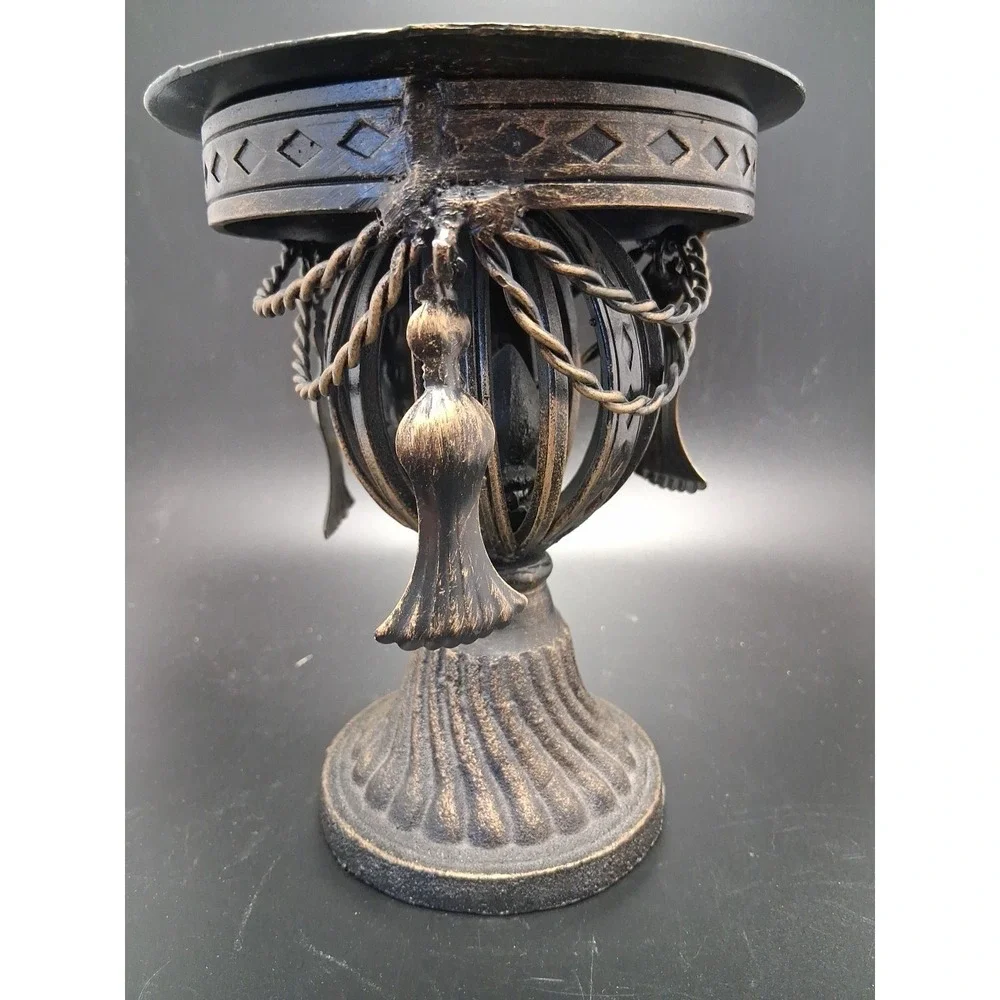 Vintage Cast Ornate Heavy Metal Candle Stand‎